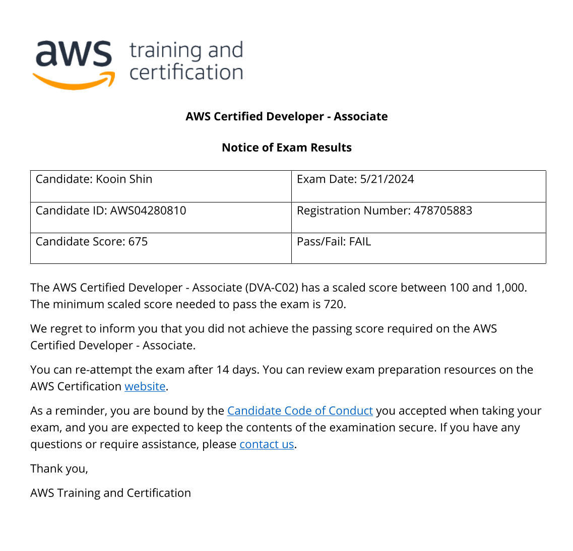 AWS Certified Developer